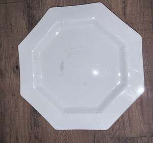 Vintage Independence Ironstone 14-inch Octagonal White Serving Platter